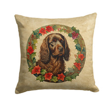 Load image into Gallery viewer, Boykin Spaniel Christmas Flowers Throw Pillow