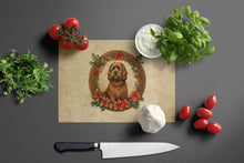 Load image into Gallery viewer, Briard Christmas Flowers Glass Cutting Boards – Durable, Decorative Kitchen Art