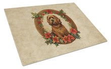 Load image into Gallery viewer, Briard Christmas Flowers Glass Cutting Boards – Durable, Decorative Kitchen Art