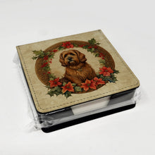 Load image into Gallery viewer, Briard Christmas Flowers PU Leather Note Paper Holder