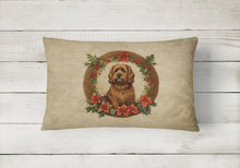 Load image into Gallery viewer, Briard Christmas Flowers Throw Pillow