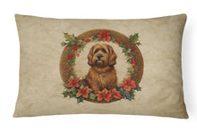 Load image into Gallery viewer, Briard Christmas Flowers Throw Pillow
