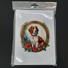 Load image into Gallery viewer, Brittany Spaniel Christmas Flowers Greeting Cards - Blank Note Cards – 8-Pack of Artist-Designed Cards with Envelopes