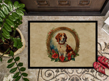 Load image into Gallery viewer, Brittany Spaniel Christmas Flowers Doormat