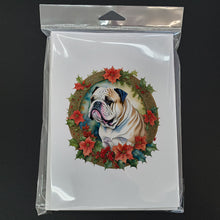 Load image into Gallery viewer, English Bulldog Christmas Flowers Greeting Cards - Blank Note Cards – 8-Pack of Artist-Designed Cards with Envelopes