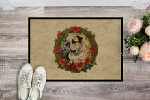 Load image into Gallery viewer, English Bulldog Christmas Flowers Doormat-24x36 Indoor / Outdoor Rug | Made in USA