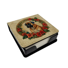 Load image into Gallery viewer, Bullmastiff Christmas Flowers PU Leather Note Paper Holder