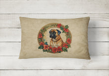 Load image into Gallery viewer, Bullmastiff Christmas Flowers Throw Pillow