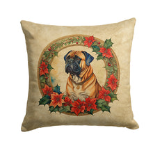 Load image into Gallery viewer, Bullmastiff Christmas Flowers Throw Pillow - 14x14 Decorative Pillow – Art for Your Home &amp; Patio