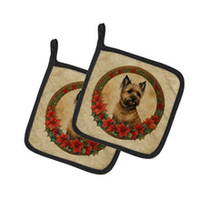 Load image into Gallery viewer, Cairn Terrier Christmas Flowers Pot Holders - Set of 2 Decorative Kitchen Helpers | Made in the USA
