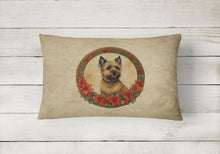 Load image into Gallery viewer, Cairn Terrier Christmas Flowers Throw Pillow