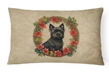 Load image into Gallery viewer, Cairn Terrier Christmas Flowers Throw Pillow
