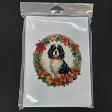 Load image into Gallery viewer, Cavalier Spaniel Christmas Flowers Greeting Cards - Blank Note Cards – 8-Pack of Artist-Designed Cards with Envelopes