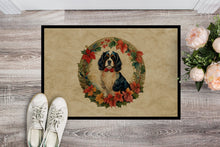 Load image into Gallery viewer, Cavalier Spaniel Christmas Flowers Doormat-24x36 Indoor / Outdoor Rug | Made in USA