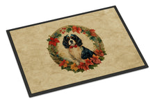 Load image into Gallery viewer, Cavalier Spaniel Christmas Flowers Doormat - 18X27 Indoor / Outdoor Rug | Made in USA