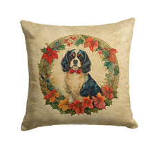 Load image into Gallery viewer, Cavalier Spaniel Christmas Flowers Throw Pillow