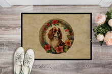 Load image into Gallery viewer, Cavalier Spaniel Christmas Flowers Doormat - 18X27 Indoor / Outdoor Rug | Made in USA