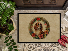 Load image into Gallery viewer, Cavalier Spaniel Christmas Flowers Doormat - 18X27 Indoor / Outdoor Rug | Made in USA