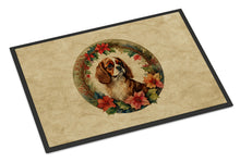 Load image into Gallery viewer, Cavalier Spaniel Christmas Flowers Doormat - 18X27 Indoor / Outdoor Rug | Made in USA