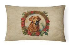 Load image into Gallery viewer, Chesapeake Bay Retriever Christmas Flowers Throw Pillow