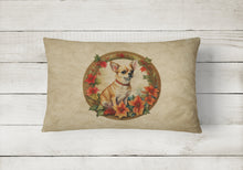 Load image into Gallery viewer, Chihuahua Christmas Flowers Throw Pillow