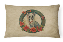 Load image into Gallery viewer, Chinese Crested Christmas Flowers Throw Pillow