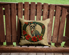 Load image into Gallery viewer, Chinese Crested Christmas Flowers Throw Pillow - 14x14 Decorative Pillow – Art for Your Home &amp; Patio