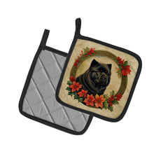 Load image into Gallery viewer, Chow Chow Christmas Flowers Pot Holders - Set of 2 Decorative Kitchen Helpers | Made in the USA