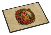 Load image into Gallery viewer, Chow Chow Christmas Flowers Doormat-24x36 Indoor / Outdoor Rug | Made in USA