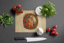 Load image into Gallery viewer, Chow Chow Christmas Flowers Glass Cutting Boards – Durable, Decorative Kitchen Art