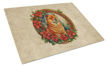 Load image into Gallery viewer, Chow Chow Christmas Flowers Glass Cutting Boards – Durable, Decorative Kitchen Art