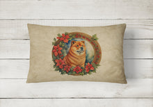 Load image into Gallery viewer, Chow Chow Christmas Flowers Throw Pillow