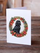 Load image into Gallery viewer, Cocker Spaniel Christmas Flowers Greeting Cards - Blank Note Cards – 8-Pack of Artist-Designed Cards with Envelopes