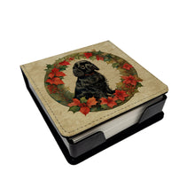 Load image into Gallery viewer, Cocker Spaniel Christmas Flowers PU Leather Note Paper Holder