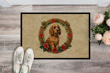 Load image into Gallery viewer, Cocker Spaniel Christmas Flowers Doormat-24x36 Indoor / Outdoor Rug | Made in USA