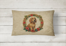 Load image into Gallery viewer, Cocker Spaniel Christmas Flowers Throw Pillow