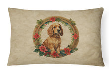 Load image into Gallery viewer, Cocker Spaniel Christmas Flowers Throw Pillow