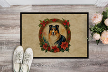 Load image into Gallery viewer, Collie Christmas Flowers Doormat