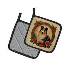 Load image into Gallery viewer, Collie Christmas Flowers Pot Holders - Set of 2 Decorative Kitchen Helpers | Made in the USA