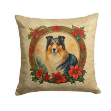Load image into Gallery viewer, Collie Christmas Flowers Throw Pillow