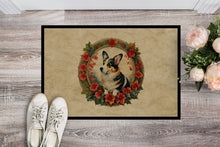 Load image into Gallery viewer, Corgi Christmas Flowers Doormat - 18X27 Indoor / Outdoor Rug | Made in USA