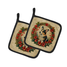 Load image into Gallery viewer, Corgi Christmas Flowers Pot Holders - Set of 2 Decorative Kitchen Helpers | Made in the USA