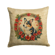 Load image into Gallery viewer, Corgi Christmas Flowers Throw Pillow - 14x14 Decorative Pillow – Art for Your Home &amp; Patio