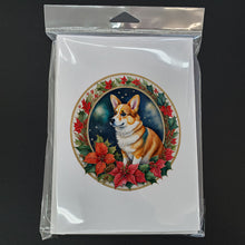 Load image into Gallery viewer, Corgi Christmas Flowers Greeting Cards - Blank Note Cards – 8-Pack of Artist-Designed Cards with Envelopes