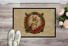 Load image into Gallery viewer, Corgi Christmas Flowers Doormat-24x36 Indoor / Outdoor Rug | Made in USA
