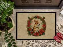 Load image into Gallery viewer, Corgi Christmas Flowers Doormat - 18X27 Indoor / Outdoor Rug | Made in USA