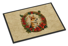 Load image into Gallery viewer, Corgi Christmas Flowers Doormat - 18X27 Indoor / Outdoor Rug | Made in USA