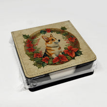 Load image into Gallery viewer, Corgi Christmas Flowers PU Leather Note Paper Holder