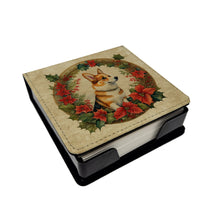 Load image into Gallery viewer, Corgi Christmas Flowers PU Leather Note Paper Holder