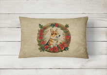 Load image into Gallery viewer, Corgi Christmas Flowers Throw Pillow